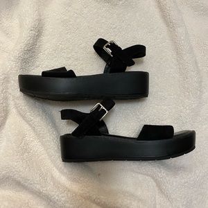 A New Day Black Suede Platform Sandals